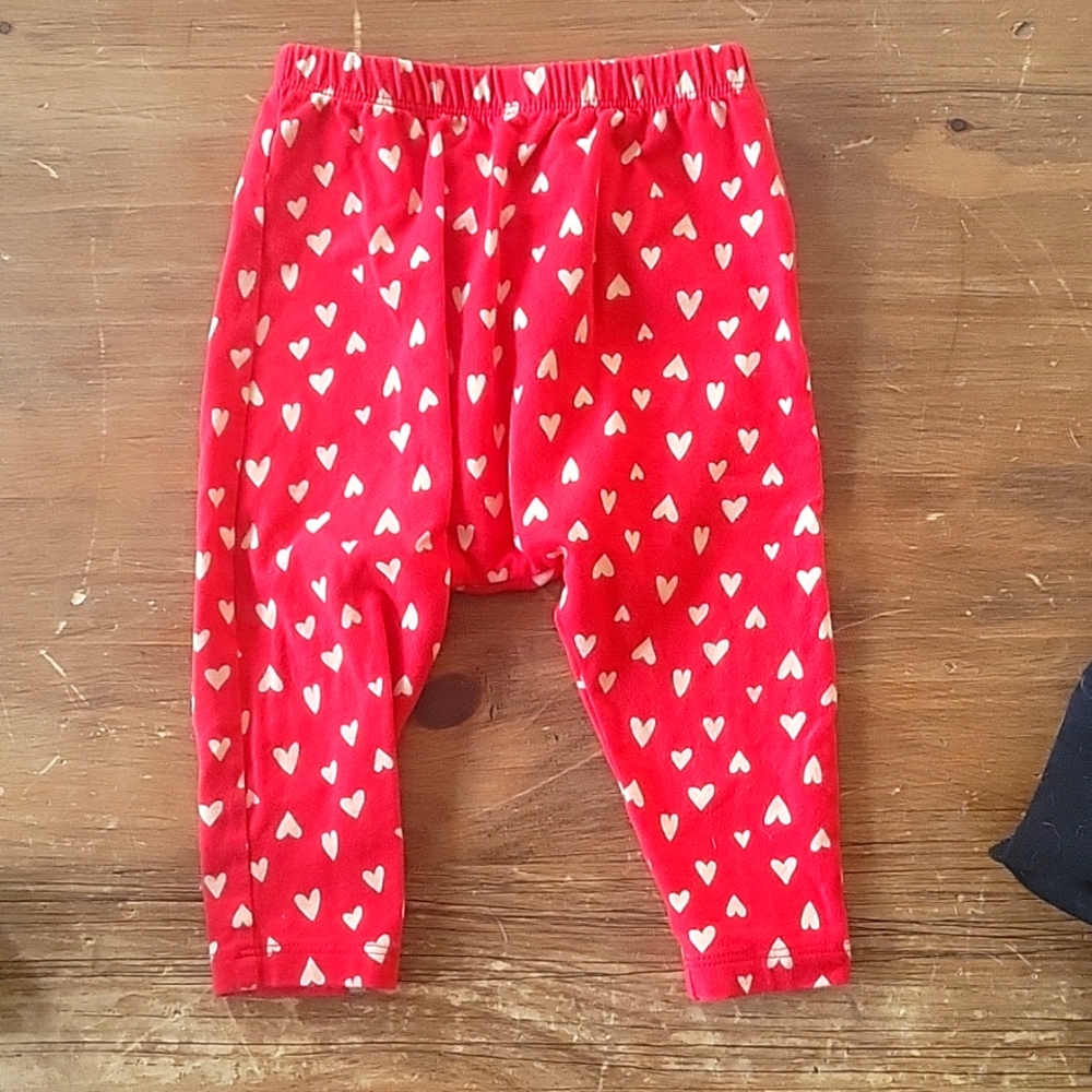 Valentine's heart print Gaucho Style pants 12-18m